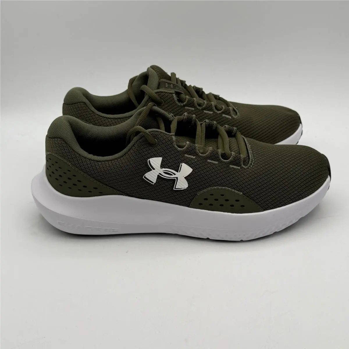 Under Armour Charged Surge 4 Shoes Mens 10.5 Green White Running 3027000-301
