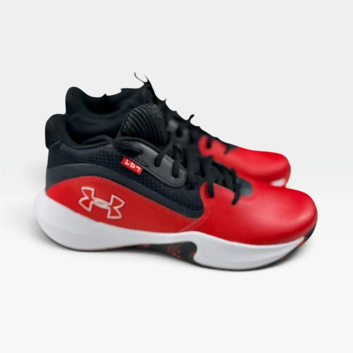 Under Armour Basketball Shoes UA Lockdown 7 Mens 10.5 Womens 12 Red Black