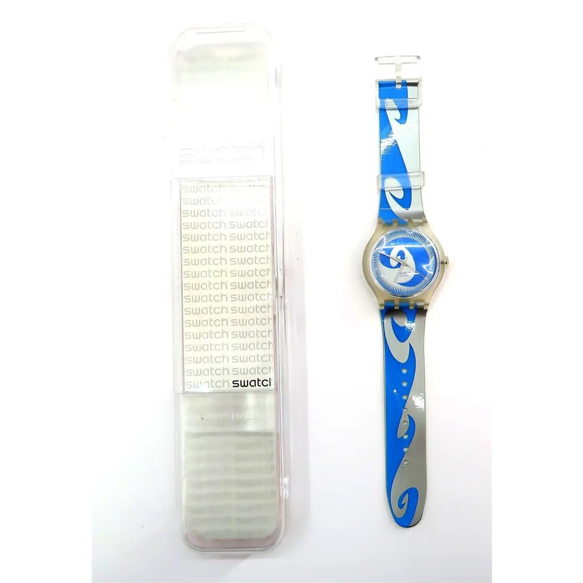Swatch Watch Perfect Wave XL SUDK111 with Case Papers 44mm From 2004