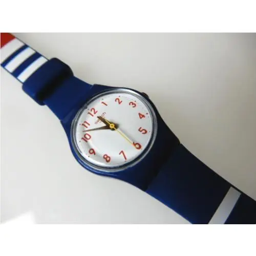 Matelot Cute Red/white/blue Ladies/girls Swatch with Silicone Strap Nib-rare