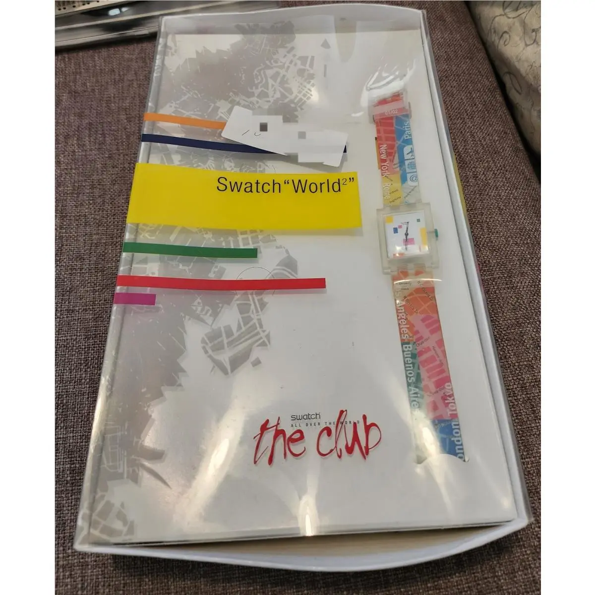 Swatch World 2 Club Square Watch - Special Collectors Edition SUAZ100 2001
