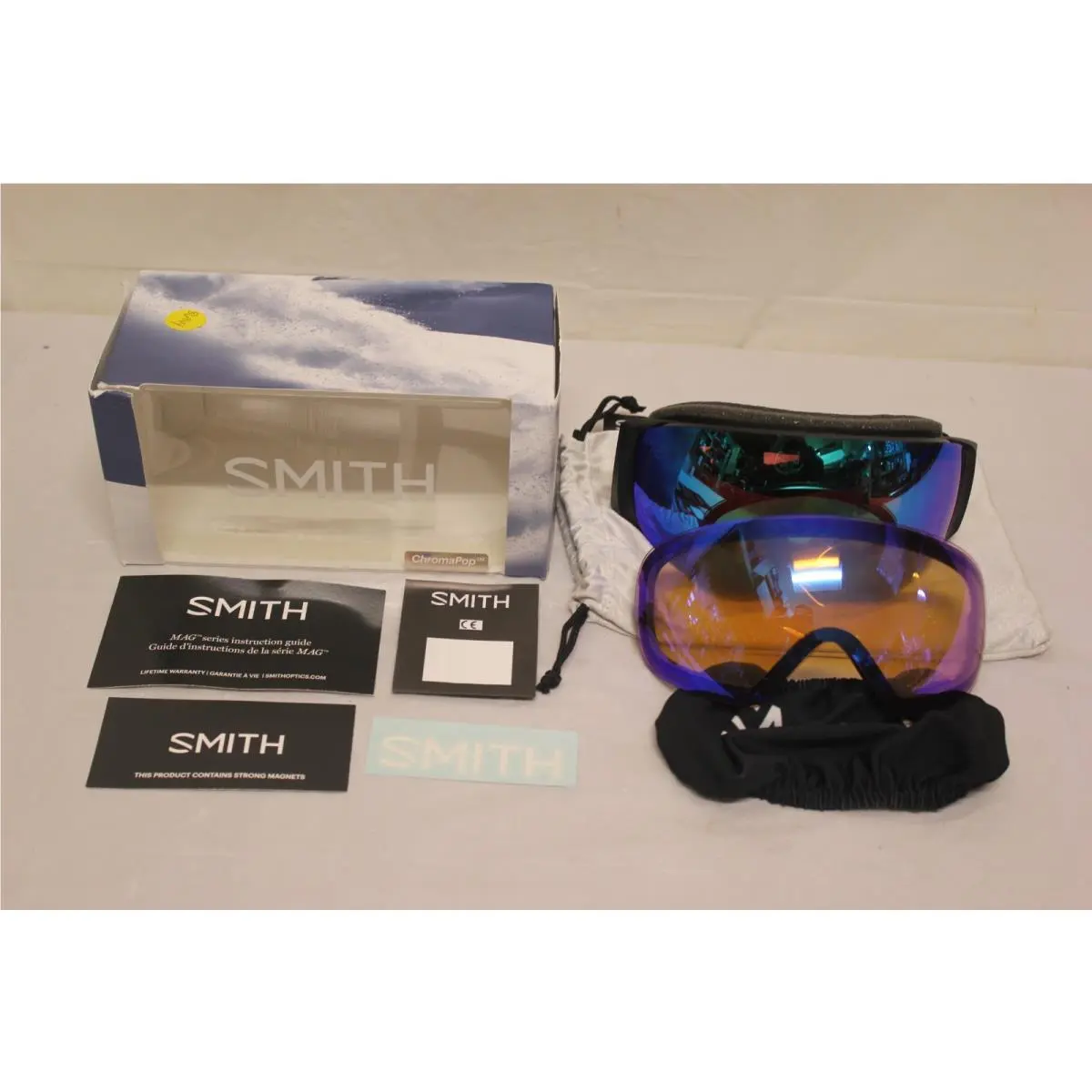 Smith - I/o Mag S Goggles Black Goggles Chromapop Green Mirror/storm Blue A2
