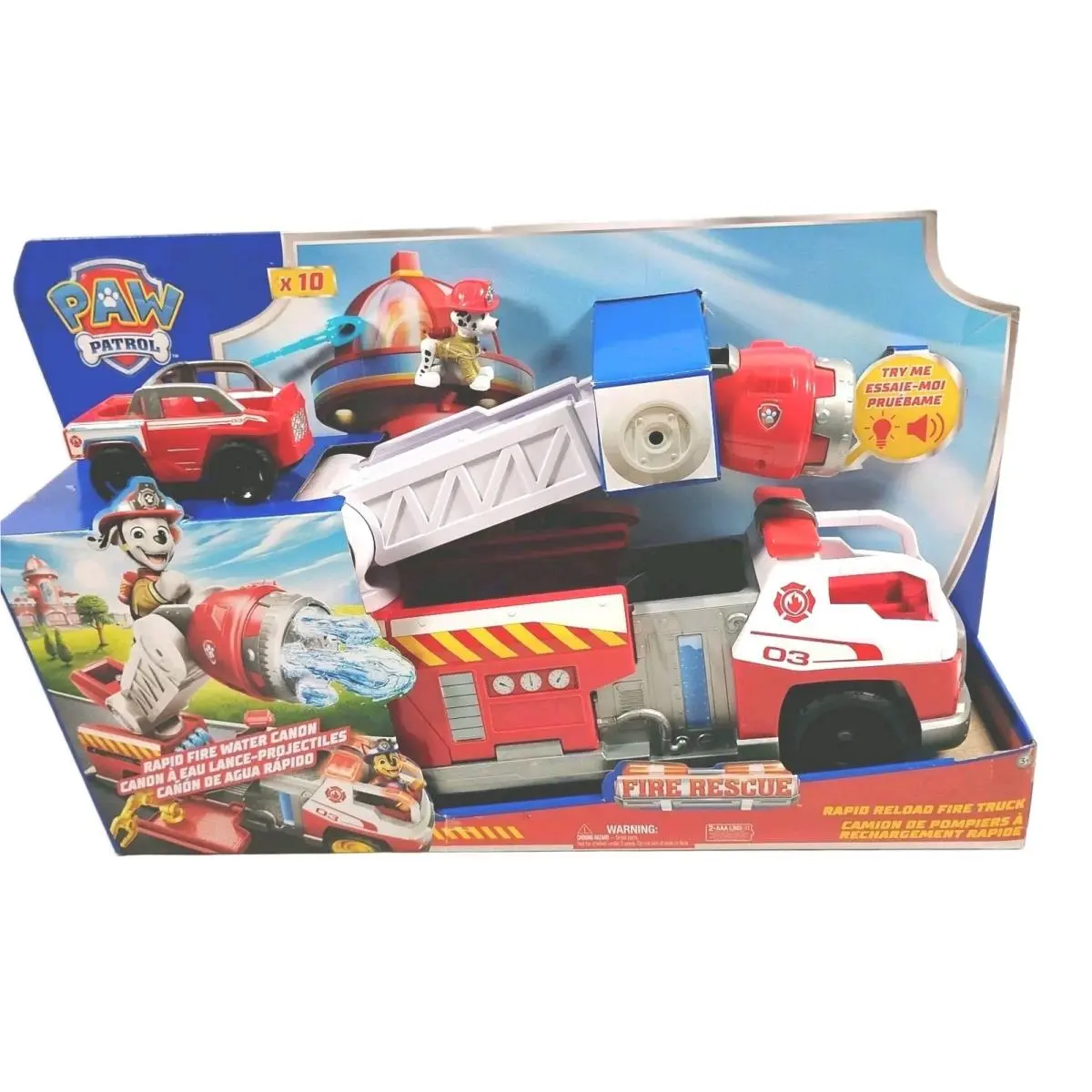 Paw Patrol Rescue Fire Truck Rapid Reload Water Cannon Vehicle