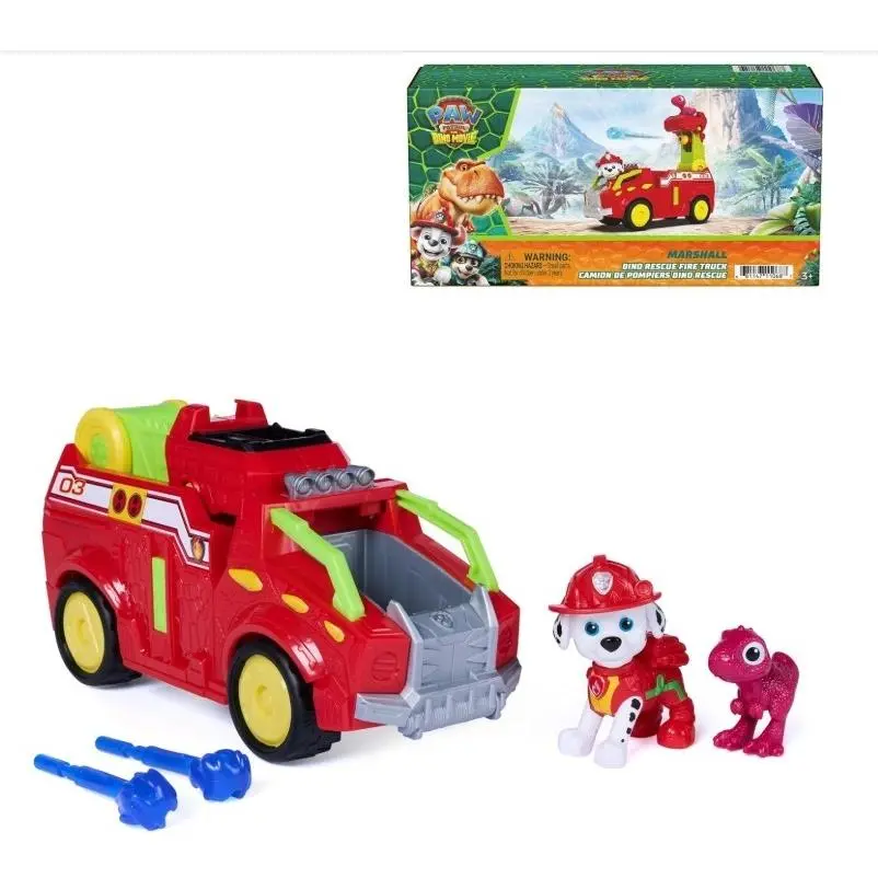 Paw Patrol The Dino Movie Marshall Dino Rescue Firetruck Toy Vehicle