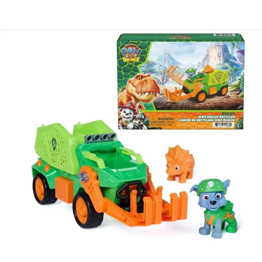 Paw Patrol The Dino Movie Rocky Dino Rescue Recycler Toy Vehicle
