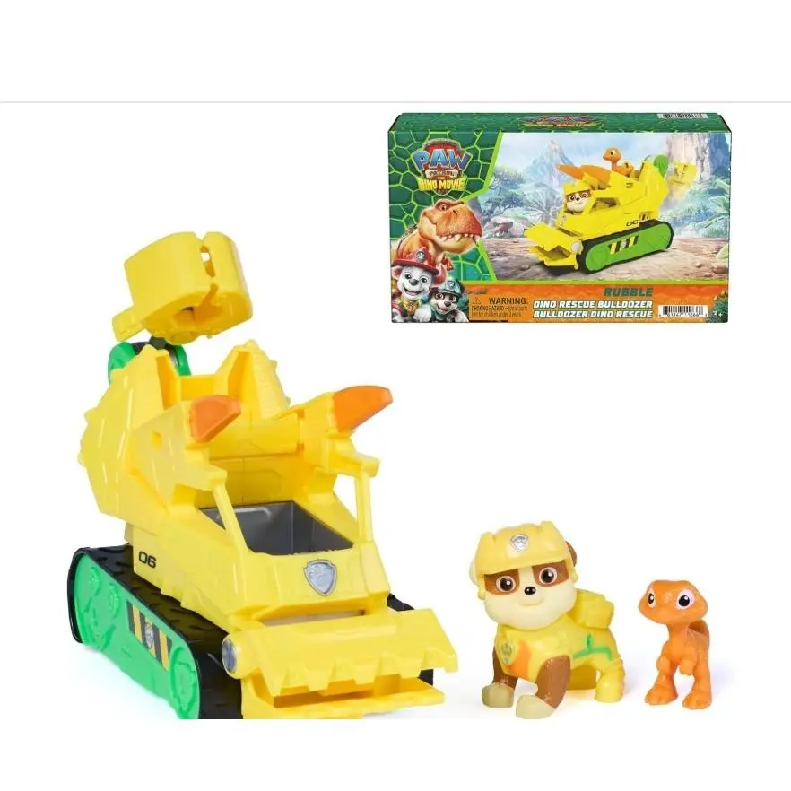 Paw Patrol The Dino Movie Rubble Dino Rescue Bulldozer Toy Truck
