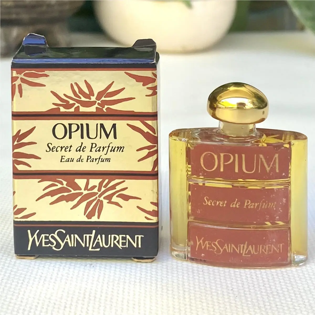 Yves Saint Laurent Vintage Formula Ysl Opium Secret De Parfum 1/8oz Mini Perfume Gold Cap