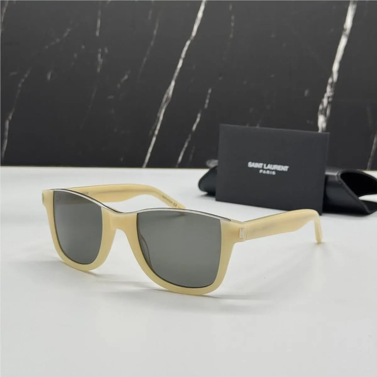 Saint Laurent SL51CUT 004 Ivory Gray Women Sunglasses