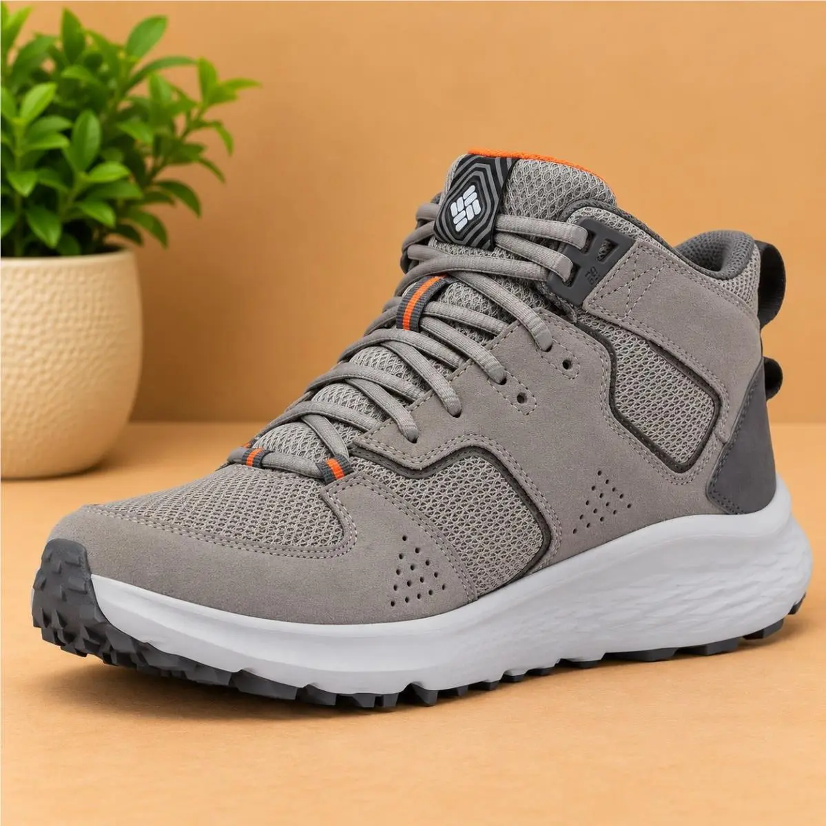 Columbia Men`s Benson Mid Hiking Shoes Stratus/desert Orange Size 9.5
