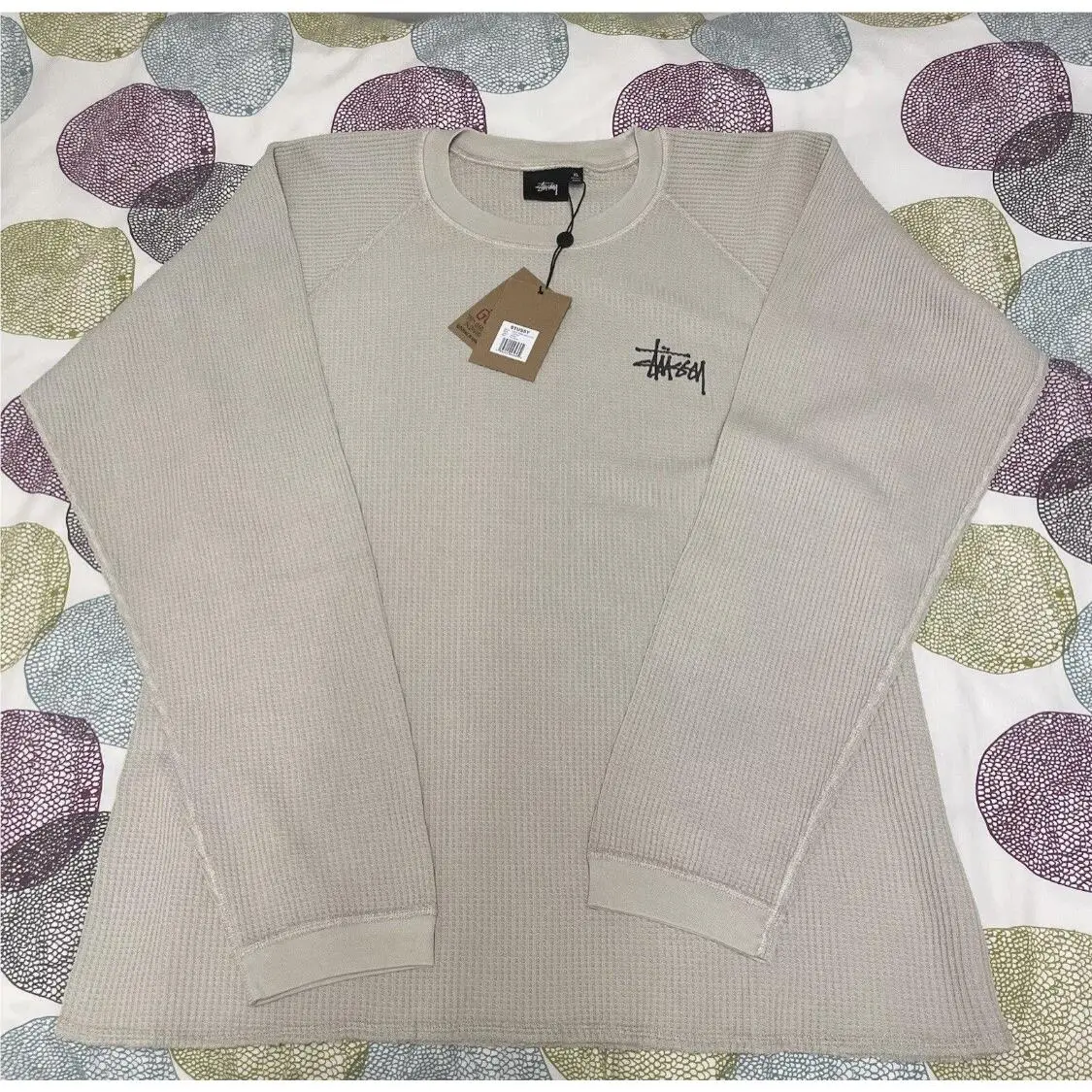 Stussy Raglan Bone Thermal L/s Crew All Sizes Available