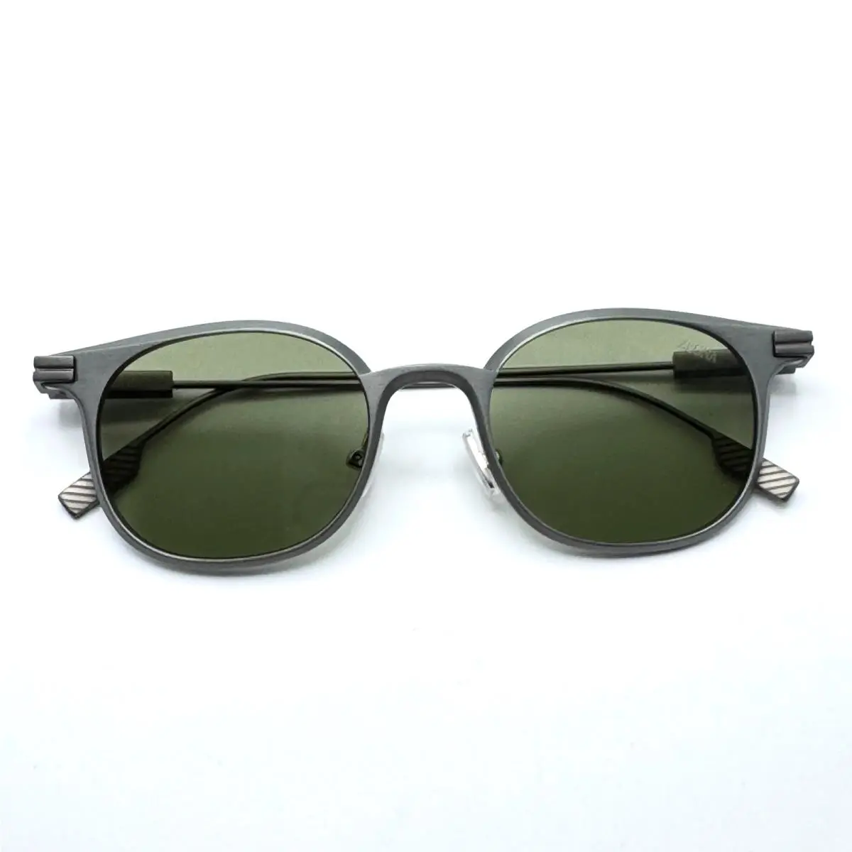 Ermenegildo Zegna Sunglasses EZ0260 15N Matte Light Gray Frame Green Lens 50mm