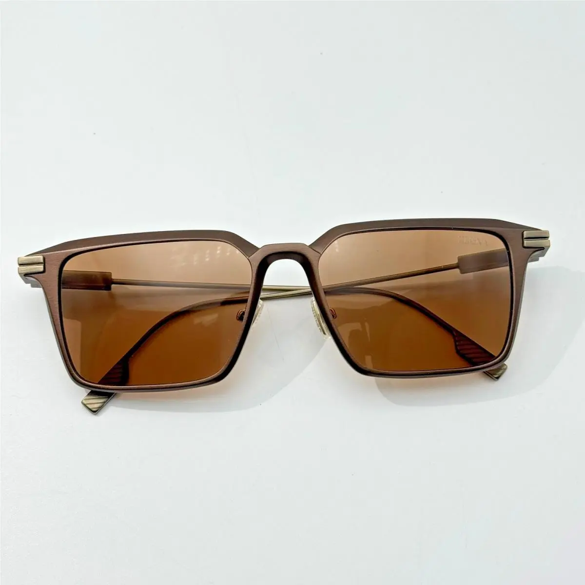 Ermenegildo Zegna Sunglasses EZ0273-H 37E Bronze Square Frame Brown Lens 55mm