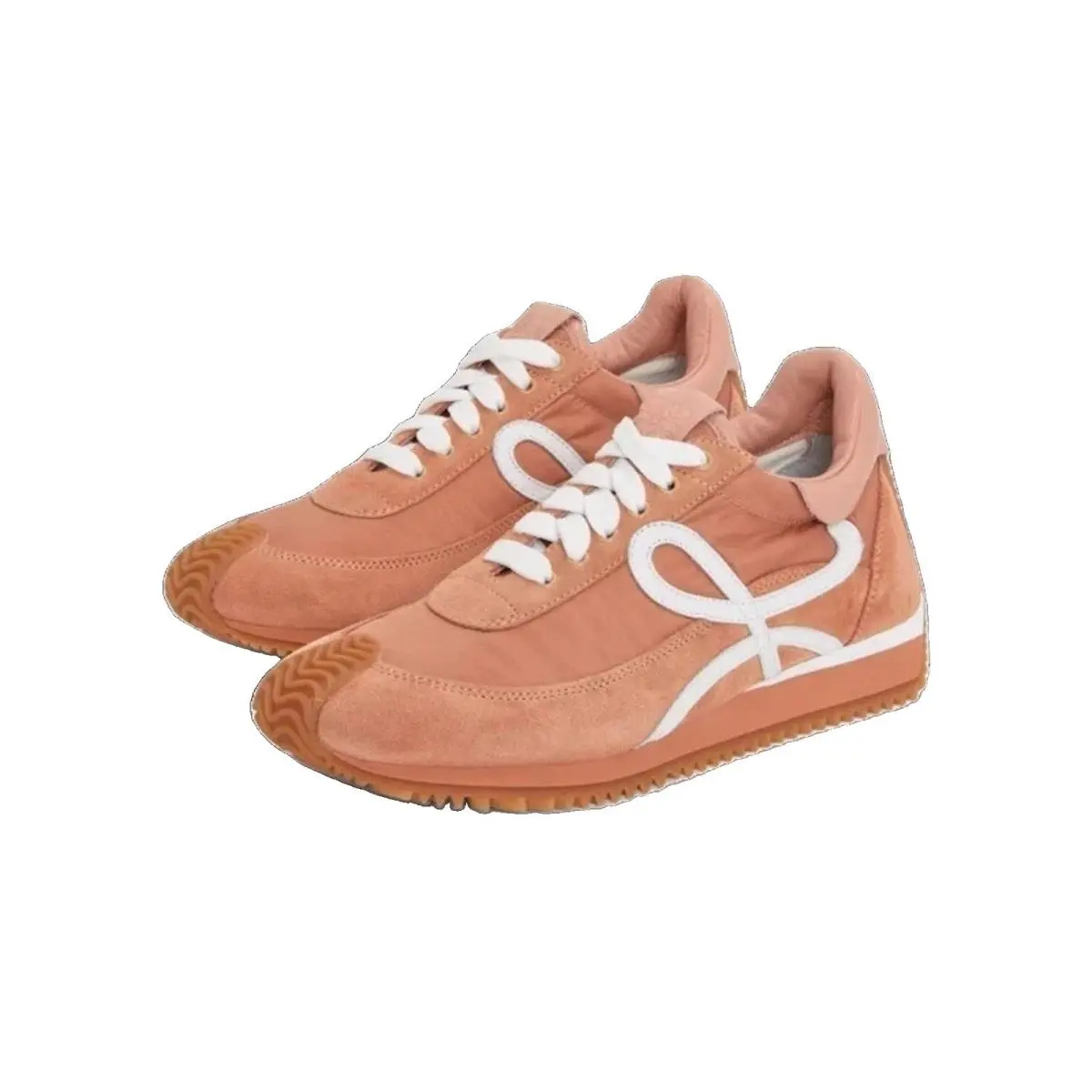 Loewe Flow Pink Suede Nylon Sneakers EU 40 US 10 Box Dust Bags
