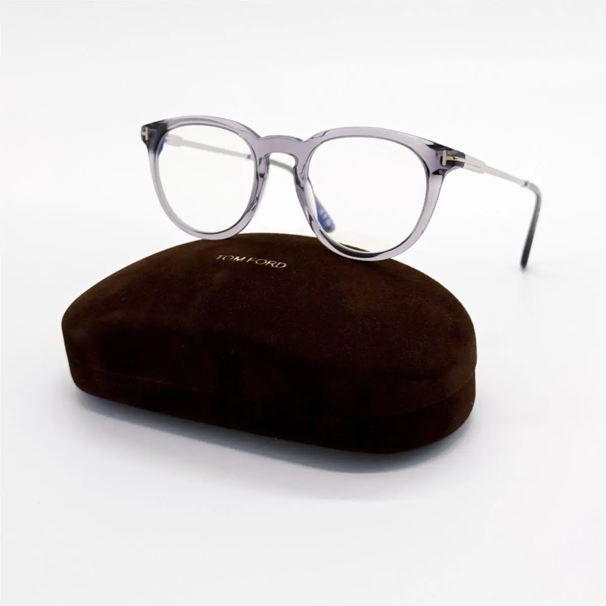 Tom Ford TF5905 020 Silver Gray Round Eyeglasses FT5905