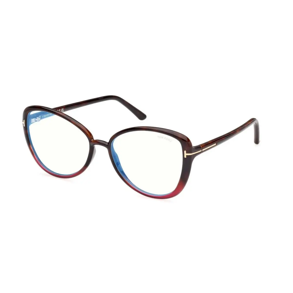 Tom Ford TF5907-B 055 Coloured Havana Blue Block Lens Eyeglasses