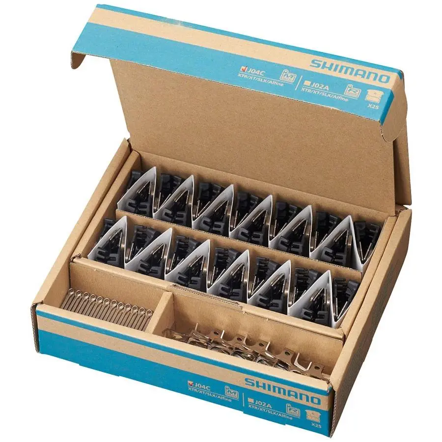 Shimano J04C-MF Disc Brake Pads and Springs - Metal Compound Finned Alloy and S