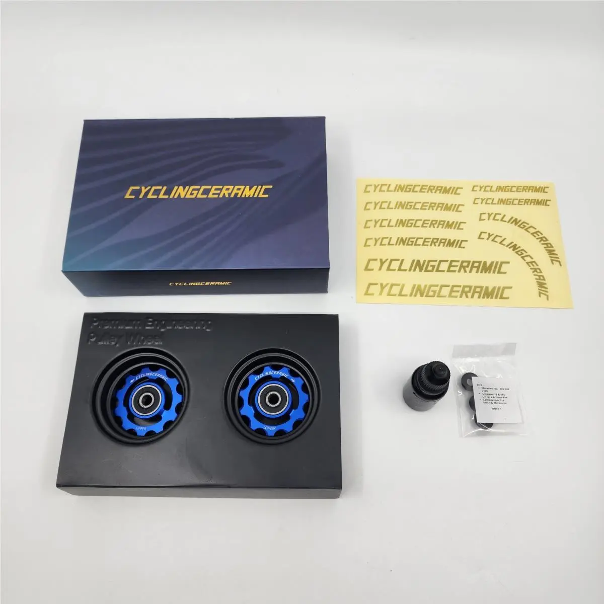 Cyclingceramic Pulley Wheels Sram Shimano and Campy 11 Teeth Made in France Blue