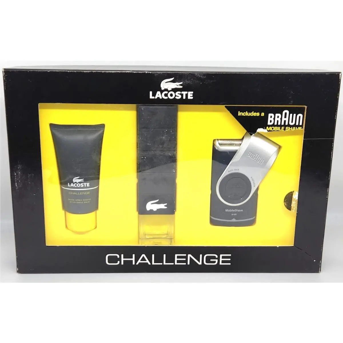 Challenge Pour Homme 3 Pcs Gift Set Spray 3 fl oz 2.5 oz A/sh Balm by Lacoste