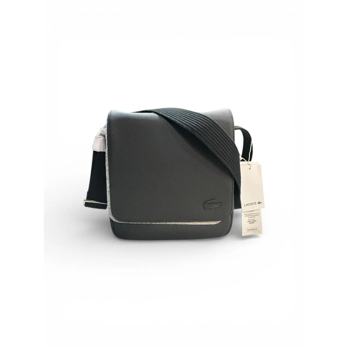 Men Bag Men`s Classic Slim Flap Satchel Limited Edition Crossover Flap by Lacoste