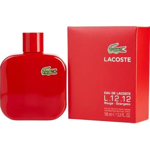 2017 - Eau de  L.12.12. Rouge Red Energetic 3.3 / 3.4 oz Edt Spray Men by Lacoste