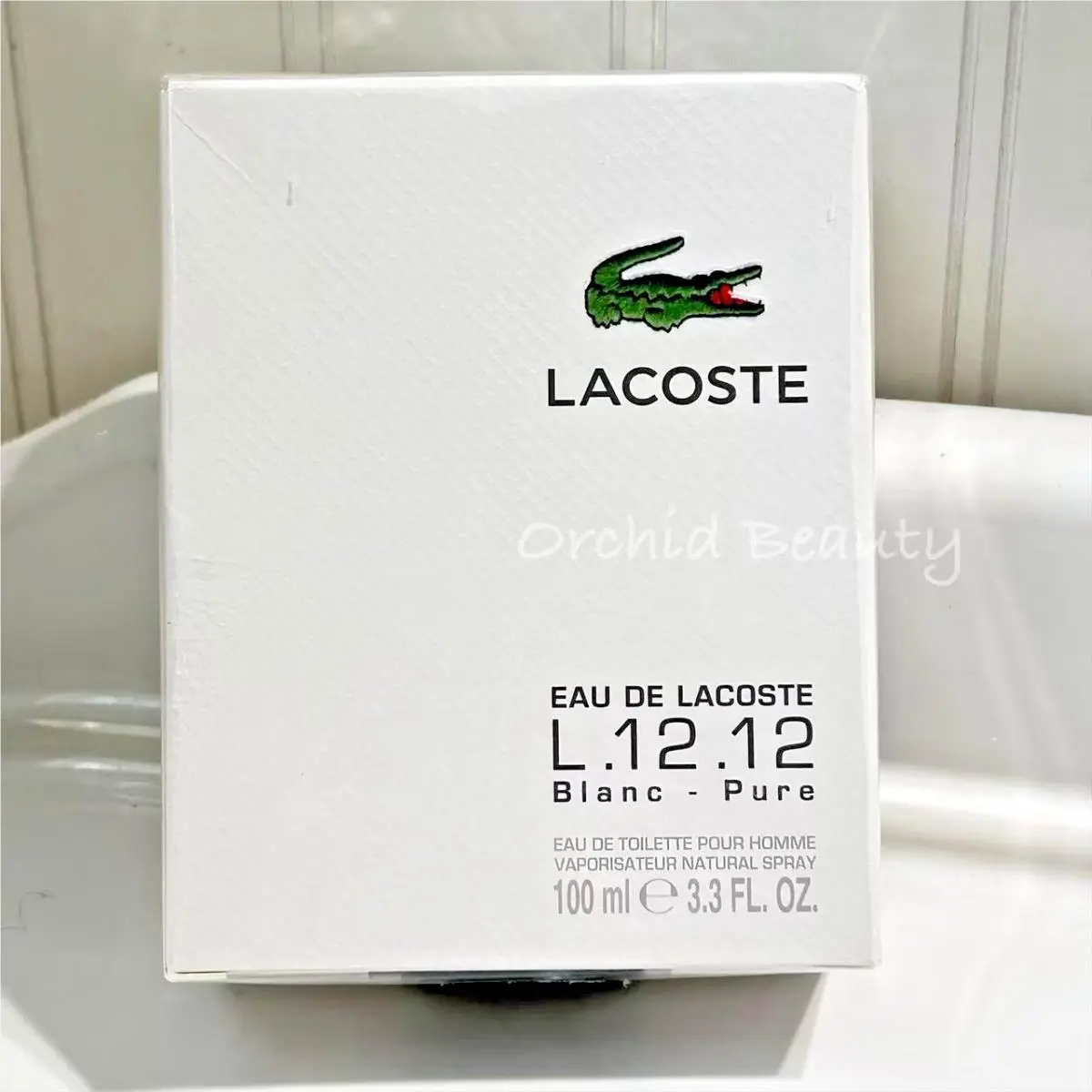 L.12.12 Blanc Pure Edt Perfume For Men Full Size 100ml/3.3 oz by Lacoste