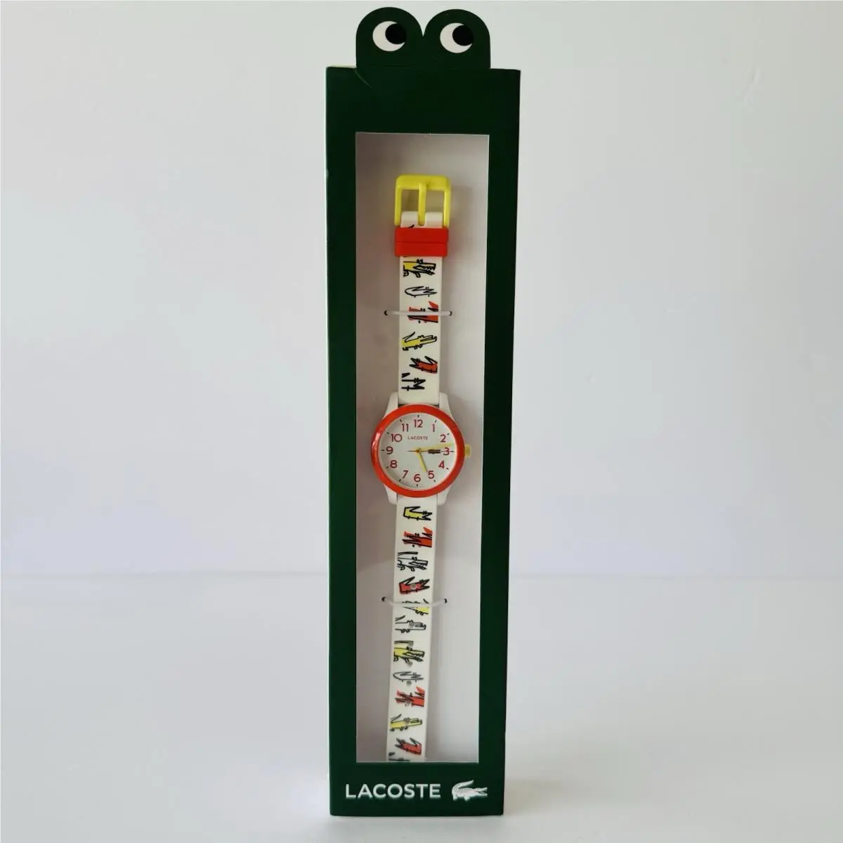 Lacoste Women`s Kids Watch 2030018 Red White Quartz Rubber Strap