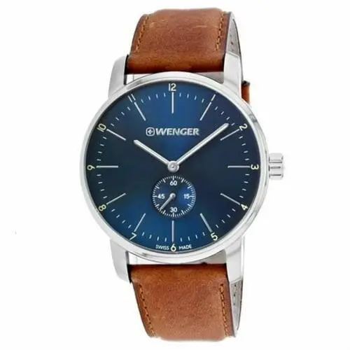 Wenger Men s 01.1741.103 Urban Classic Blue Dial Brown Leather