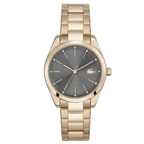 2001177 Grey Dial Rose Gold Stainless Steel Bracelet 30MM Womens Watch by Lacoste