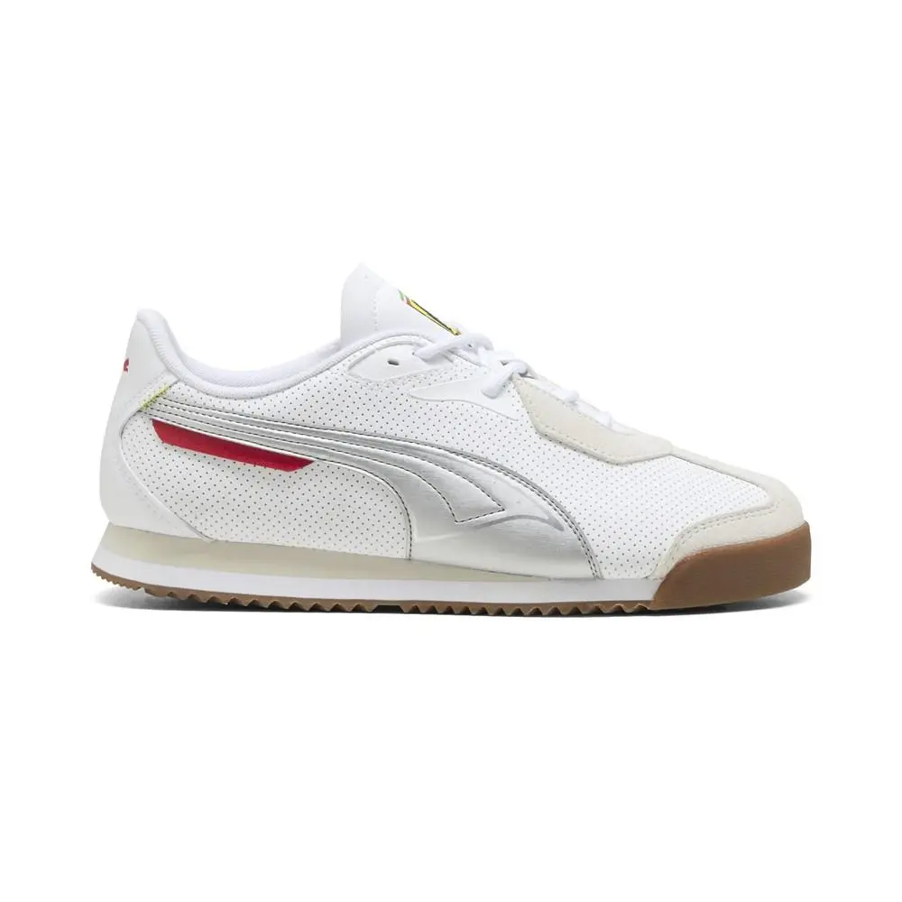 Scuderia Ferrari Roma Suede Lace Up Mens White Sneakers Casual Shoes 30890 by Puma