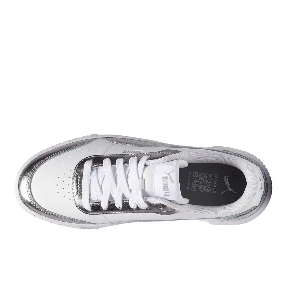 Puma shoes - PUMA Carina Mia Metallic Lace Up - 40569701 - Silver, White 9