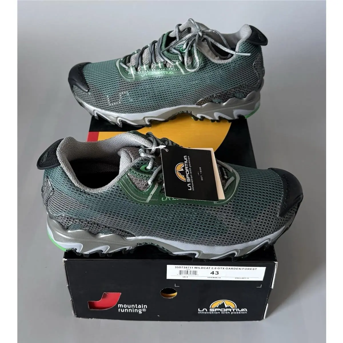 La Sportiva Wildcat 2.0 Gtx Trail Shoes — w/ Box — Men 10 — Garden/forest