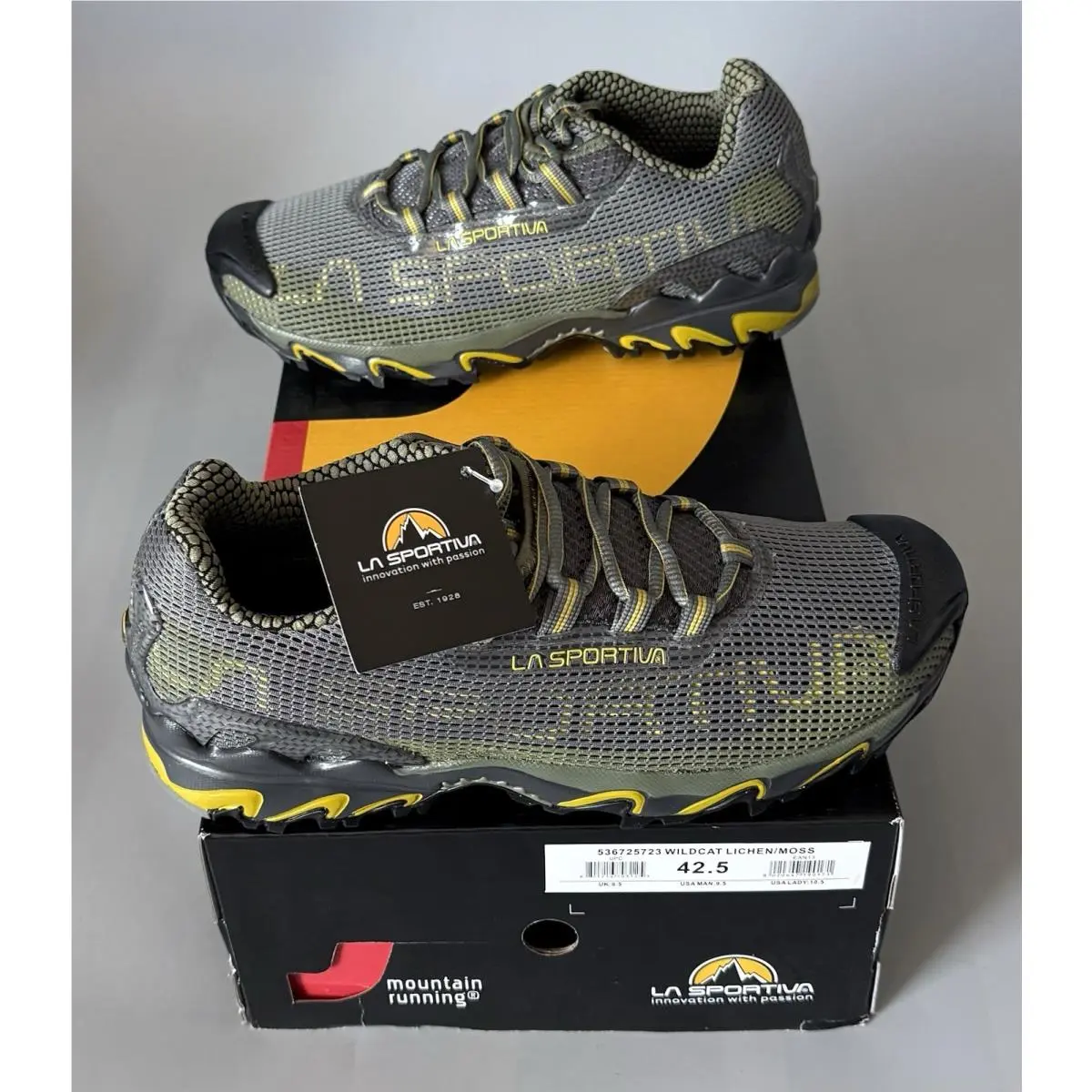 La Sportiva Wildcat Trail Running Shoes — w/ Box — Men’s 9.5 — Lichen/moss