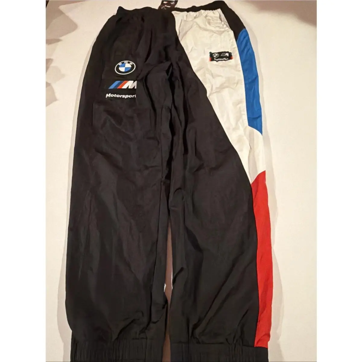 Puma Bmw Motorsport Pants Race Black / Blue 539819 Men’s Sz L Mms Woven