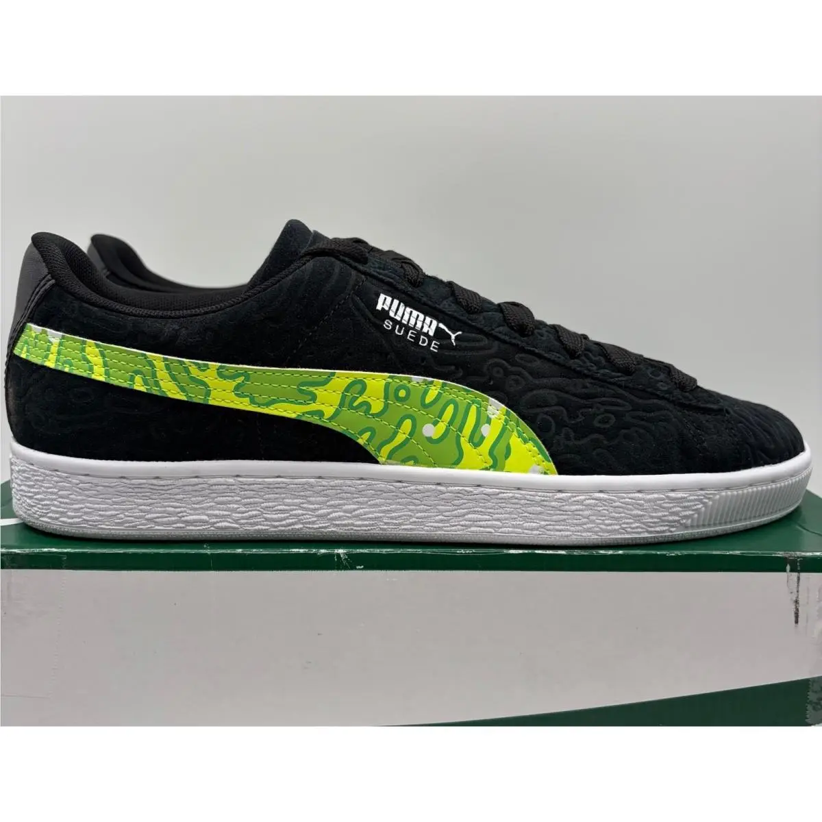 Suede Classic Rick and Morty Black Green Sneakers Size 10 Men`s 386780-01 by Puma