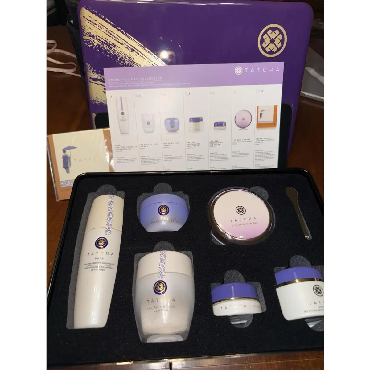 Tatcha Grand Holiday Collection 6 Luxury Skincare Items in Lacquered Box