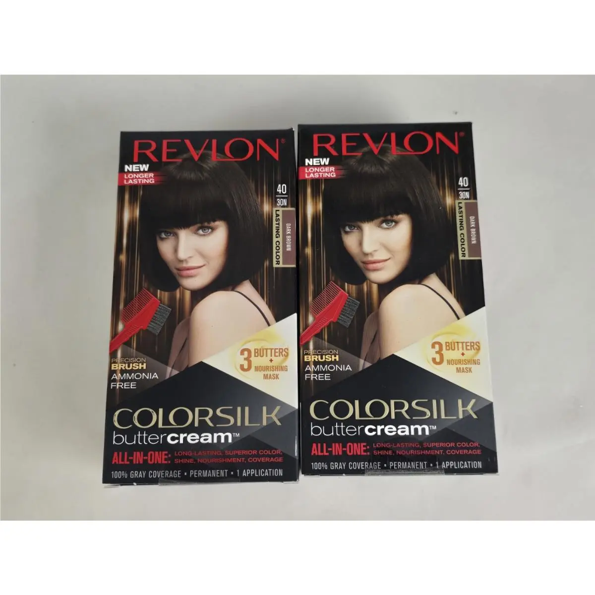 2 Revlon Colorsilk Buttercream 40/30N Dark Brown Hair Color 2 Boxes
