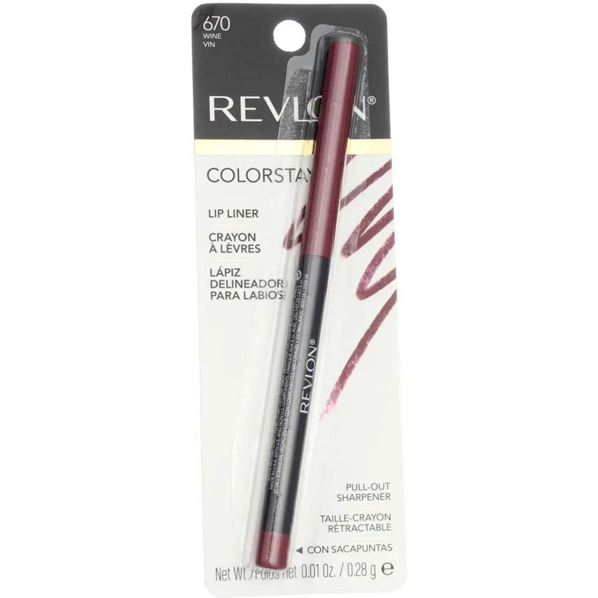 4 Pack Revlon Colorstay Lipliner Wine 670 0.01 oz