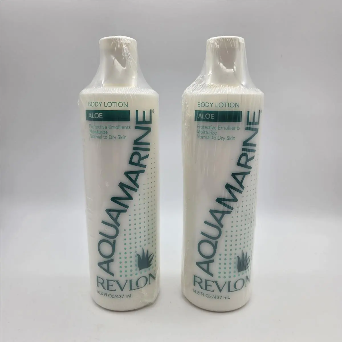 Vintage Revlon Aquamarine 14.8oz Aloe Enriched Body Lotion Lot of 2