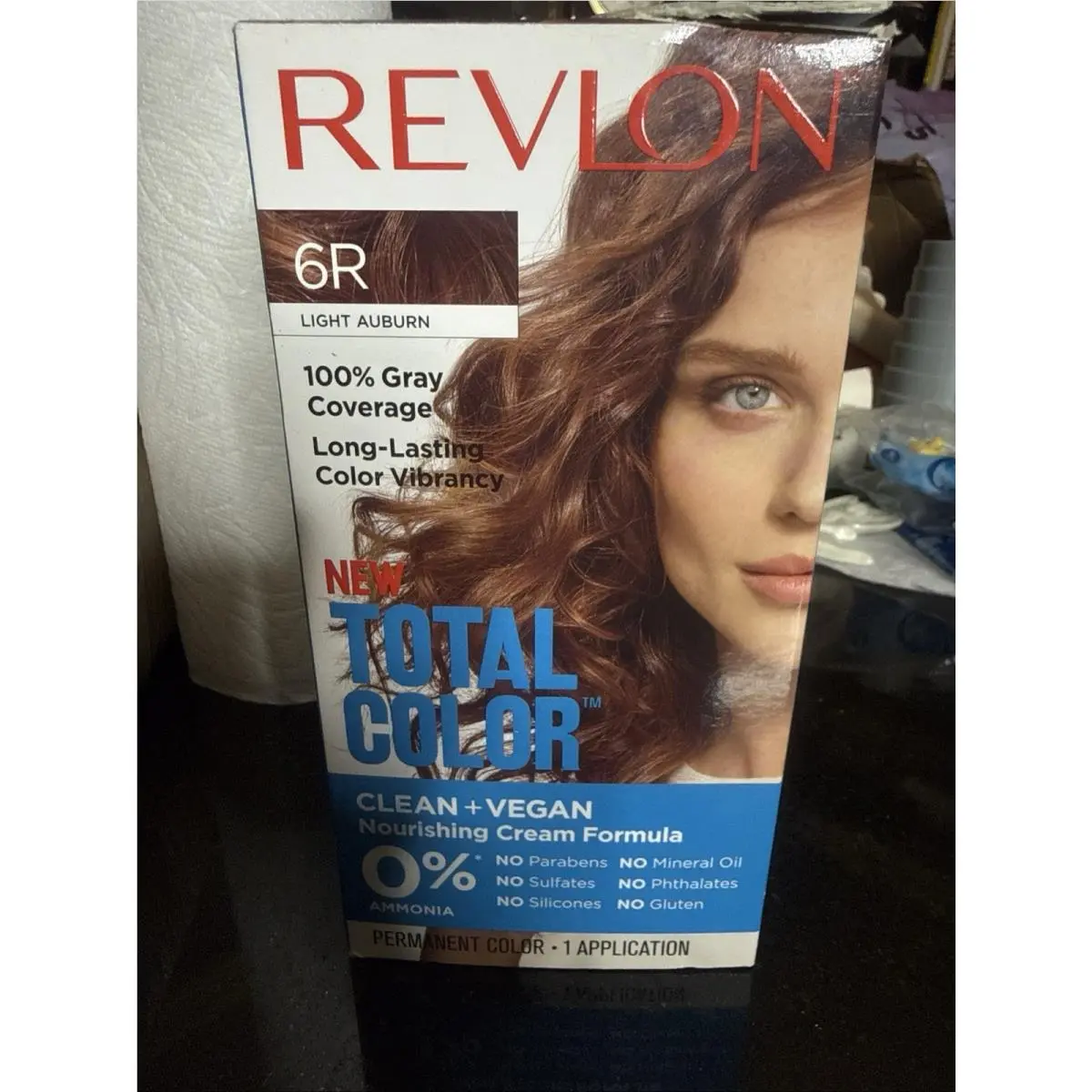 Revlon Total Color 6R Light Auburn Permanent Hair Dye Clean Vegan