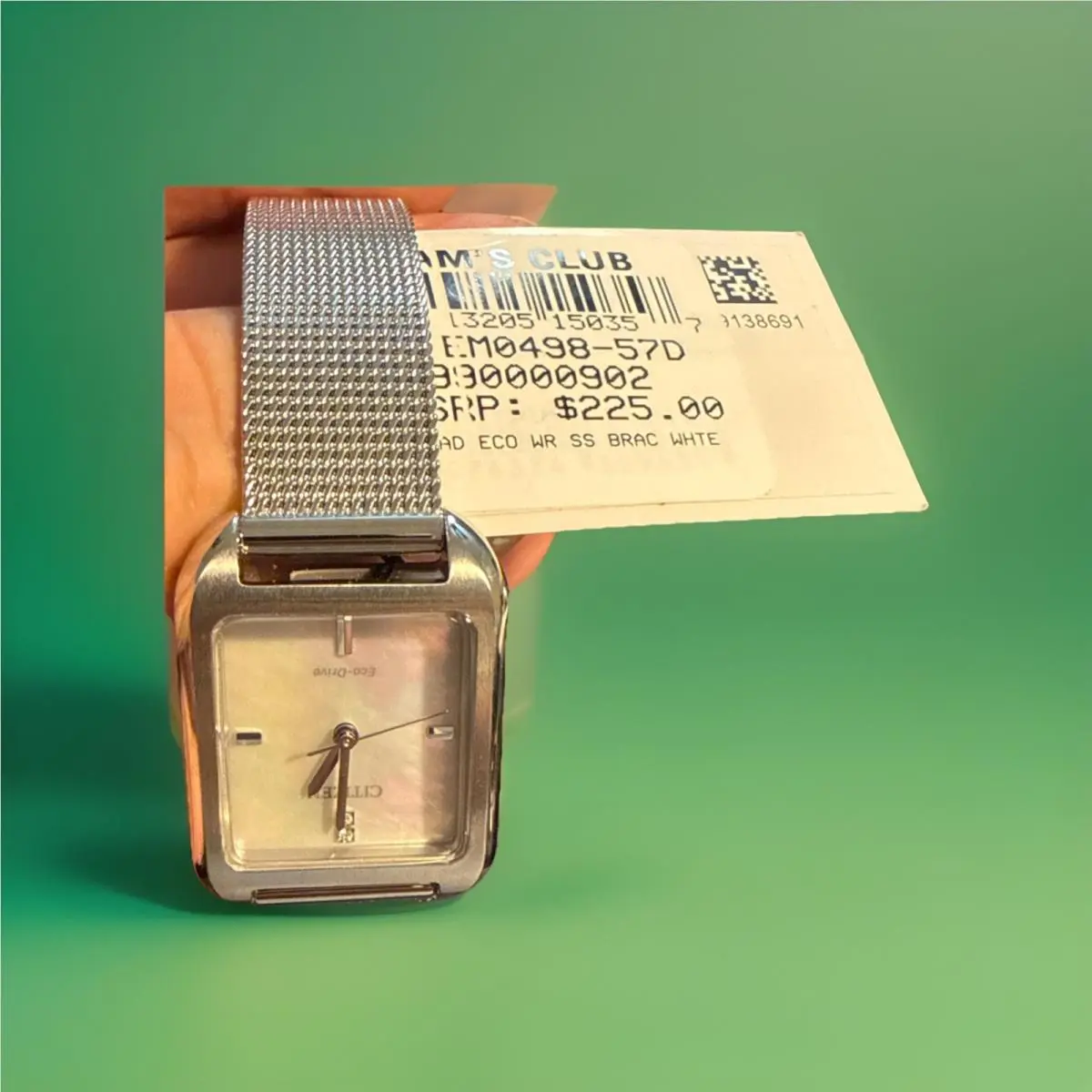 Citizen Eco-drive EM0498-57D Mesh Stainless Steel Mother Of Pearl Ladies Watch