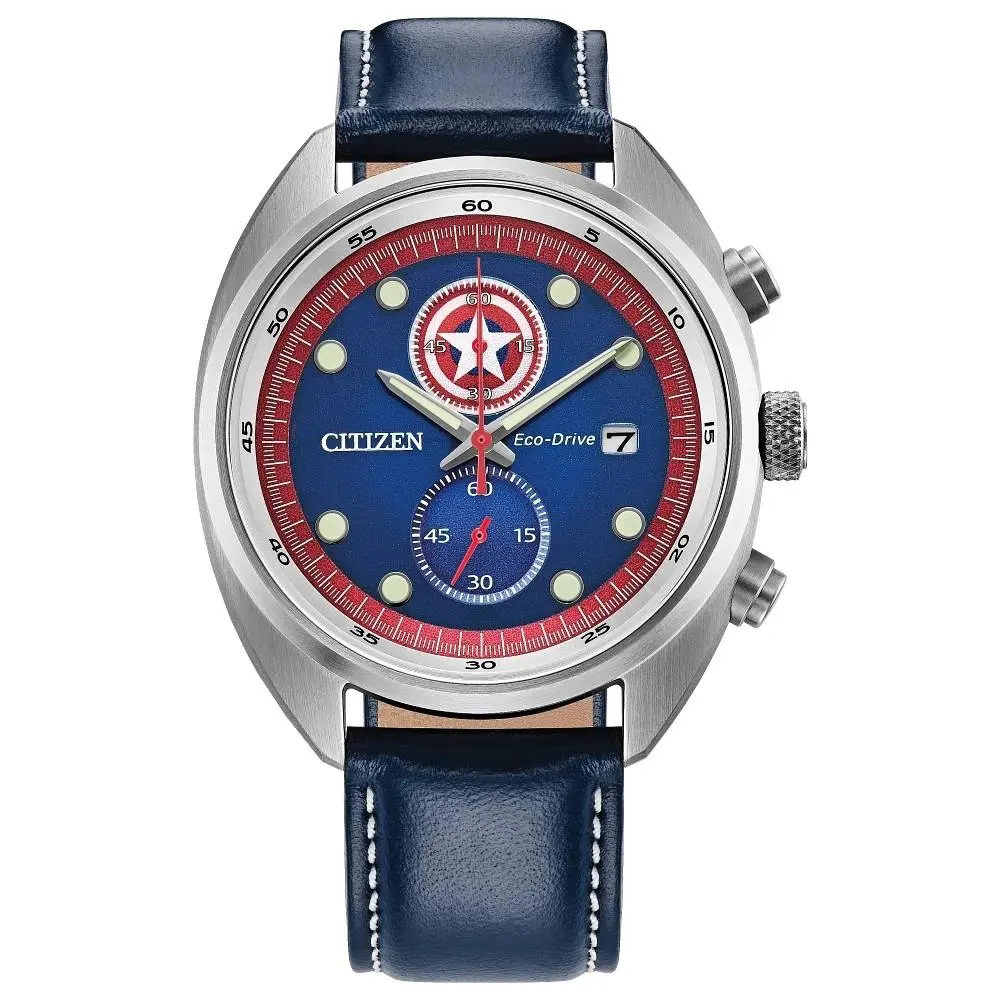 Citizen CA7046-46W Captain America 85th Anniversary Blue Dial Men`s Watch