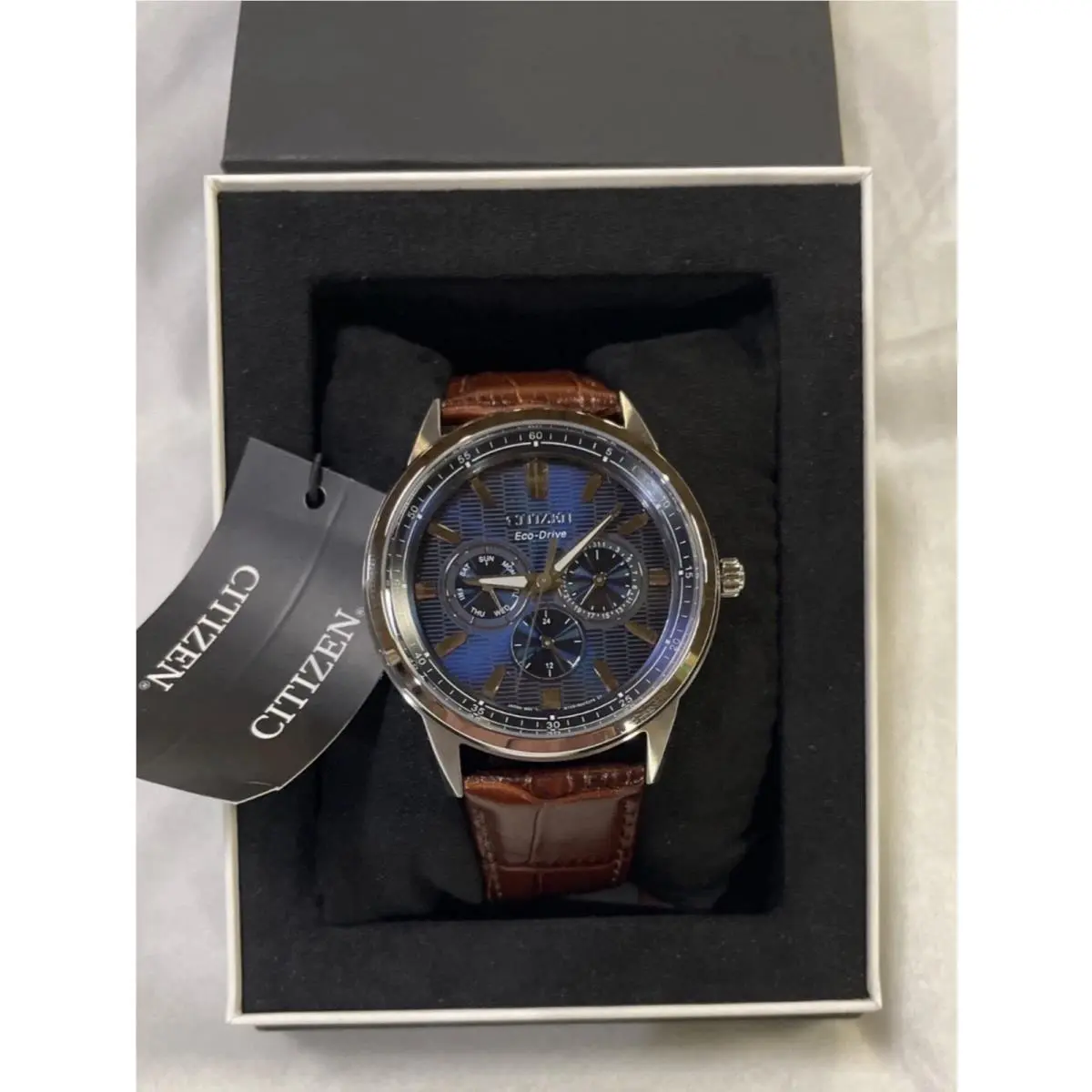Corso Blue Dial Brown Leather Men`s Watch by Citizen