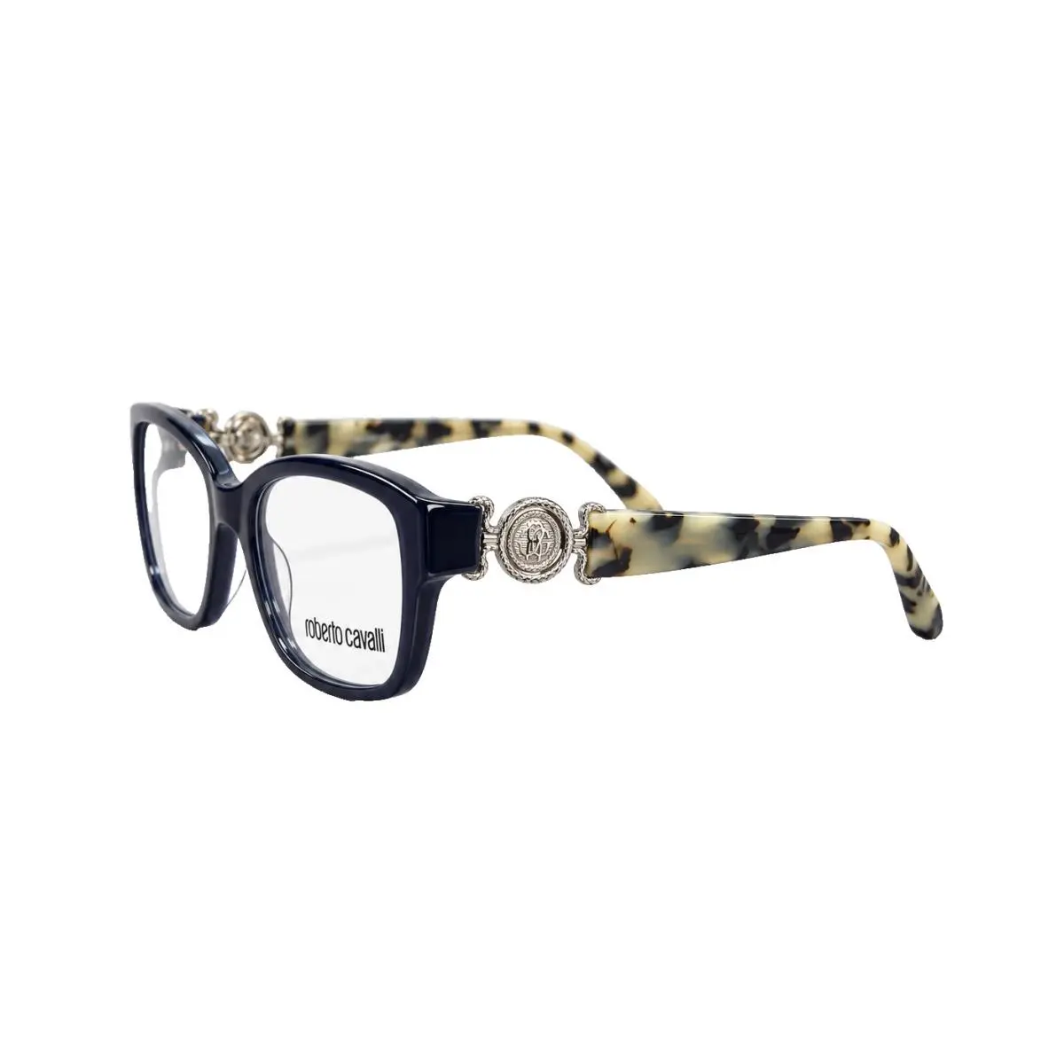 Roberto Cavalli Women`s Eyeglasses Black Smoke Marble Cayman 714 56A
