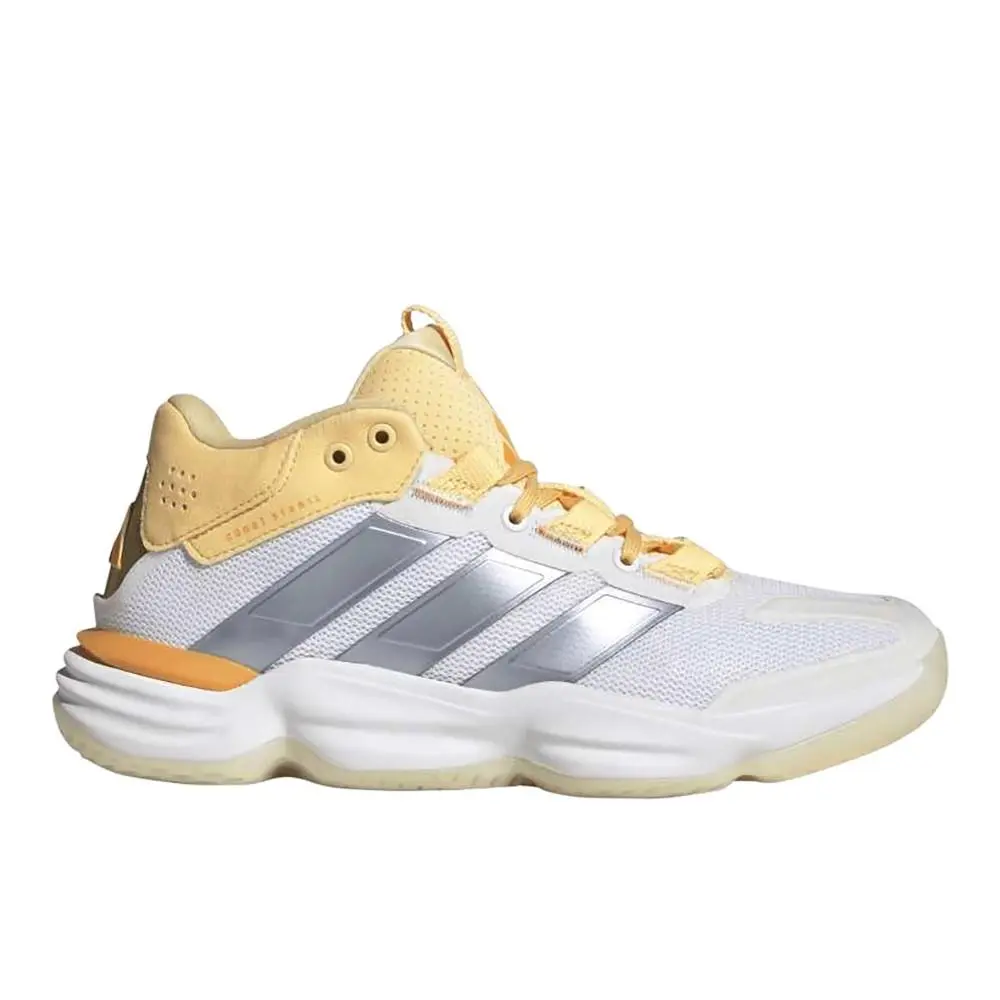 Adidas Court Stabil Indoor Womens Orange White Sneakers Athletic Shoes KJ3663