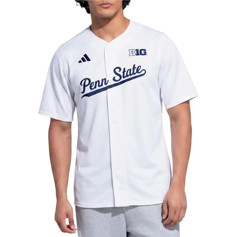 Adidas clothing - adidas Penn State Nittany Lions White Full Button Jersey - SB1158-KZ1393 - White 1