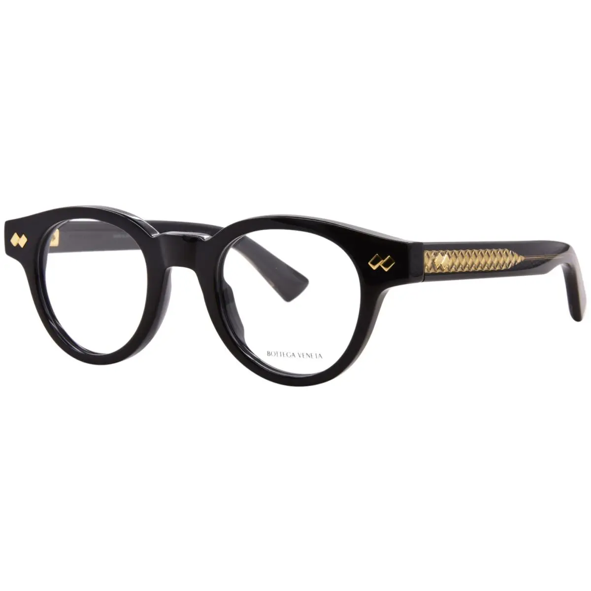 Bottega Veneta BV1443O 001 Eyeglasses Frame Black Full Rim Round Shape 45mm