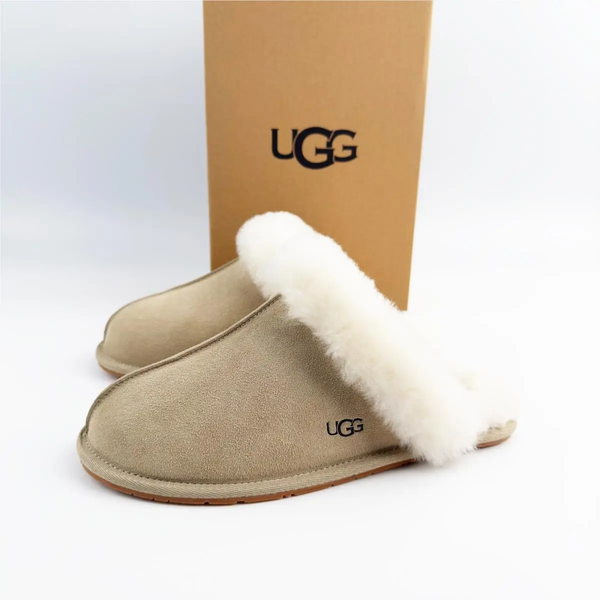 Ugg Scuffette II Suede Sheepskin House Slippers Women’s Shoes - Sand