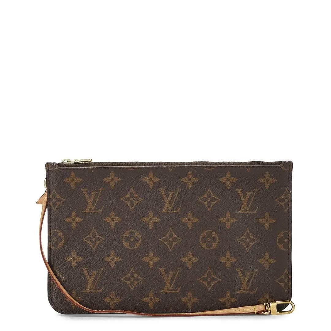 Louis Vuitton Brown Monogram Coated Canvas Neverfull Pouch Nm Mm