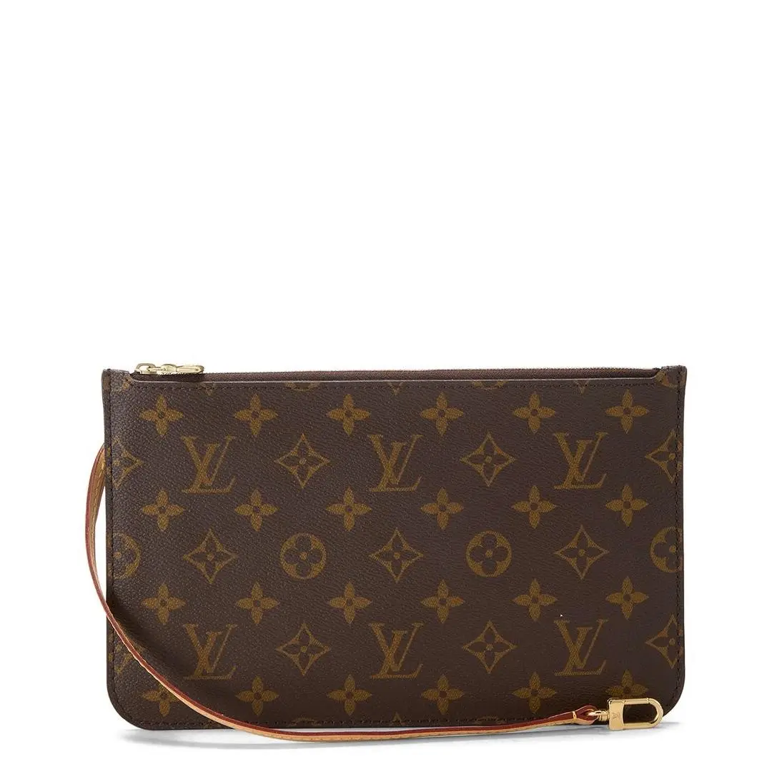 Louis Vuitton Brown Monogram Coated Canvas Neverfull Pouch Mm
