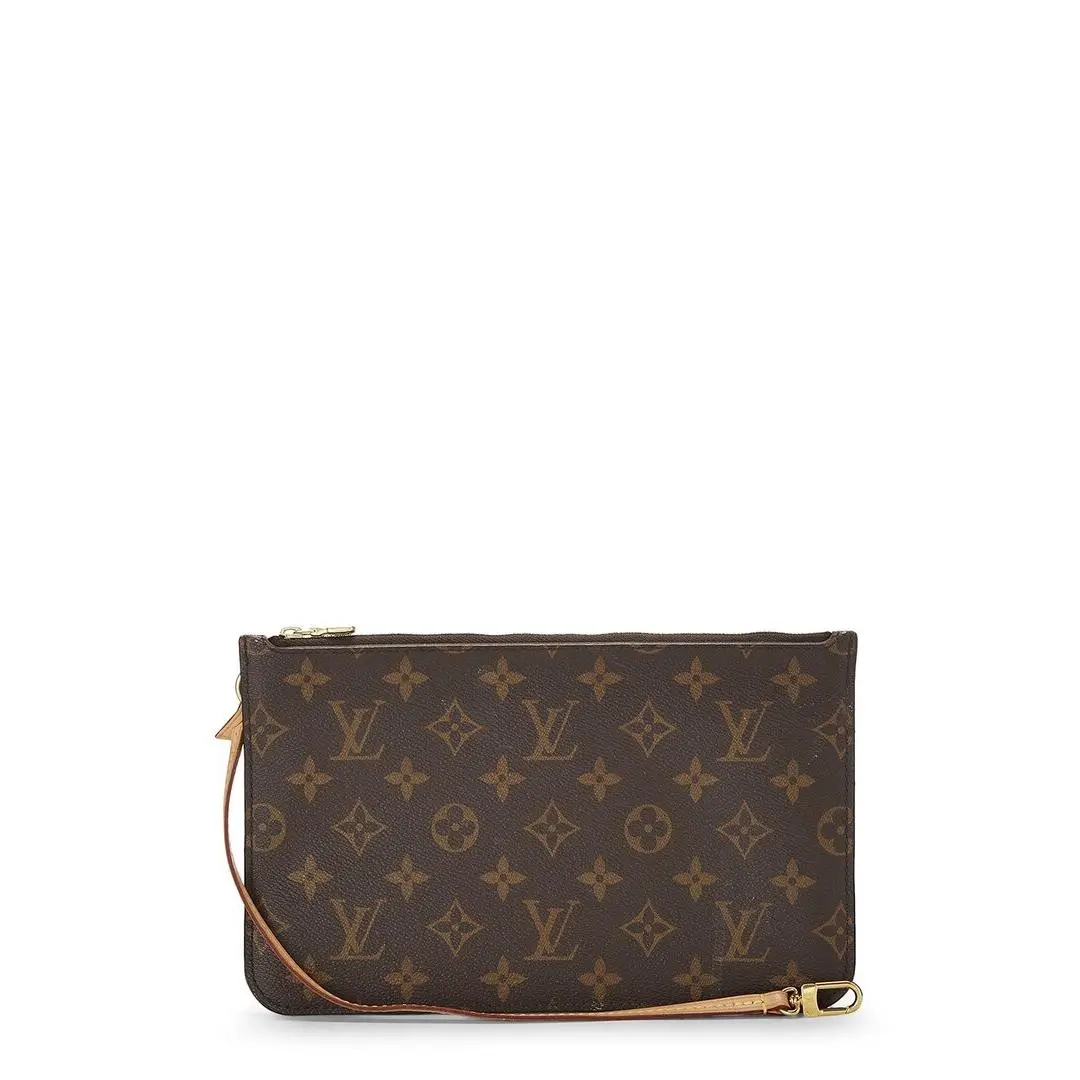 Louis Vuitton Brown Monogram Coated Canvas Neverfull Pouch Nm Mm